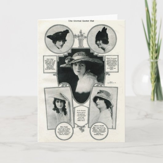 イースター帽子のヴィンテージの1916年のイメージ5の女優カード シーズンカード (正面)