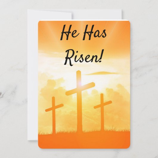 イースター彼はフラットホリデーカード3クロスを上昇した シーズンカード (正面)