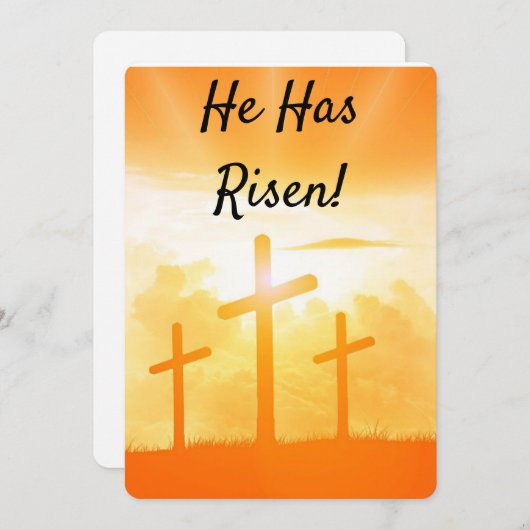 イースター彼はフラットホリデーカード3クロスを上昇した シーズンカード (正面/裏面)