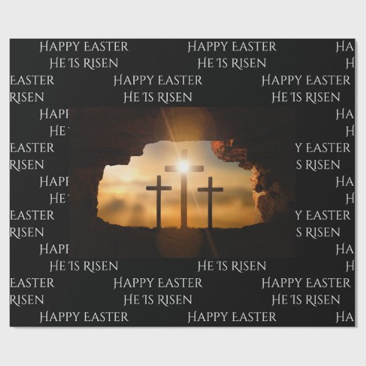 イースター彼は三つの十字架を復活した ラッピングペーパー (フラット)