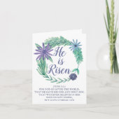 イースター彼は宗教的な聖書の聖句の植物性を復活した シーズンカード (正面)