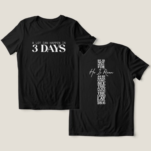 イースター彼は白に起こり得る多くのクロス上昇している トライブレンドTシャツ (デザイン正面&裏面)