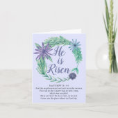 イースター彼は紫色の宗教マシューの聖句を復活させた シーズンカード (正面)