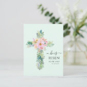 イースター彼は緑の水の色のクロスを上昇 ポストカード (スタンド正面)