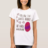 イースター後を追ザ白うさぎおもしろい引用文かわいい Tシャツ (正面)