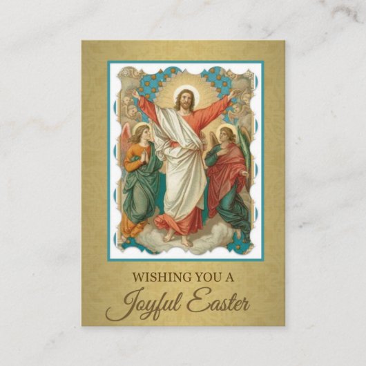 イースター復活の神聖なカードw/prayer聖ヨハネ 名刺 (正面)