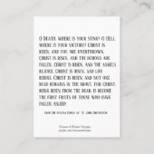 イースター復活の神聖なカードw/prayer聖ヨハネ 名刺 (裏面)