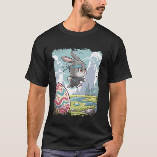 イースター忍者うさぎエッグハント Tシャツ (正面)