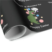 イースター恐竜の轟音ウサギのパーソナライズ ラッピングペーパー (ロールコーナー)