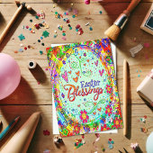 イースター恵みおもしろいお洒落フローラインスピレーション カード