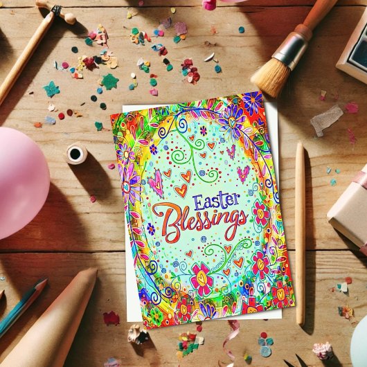 イースター恵みおもしろいお洒落フローラインスピレーション カード