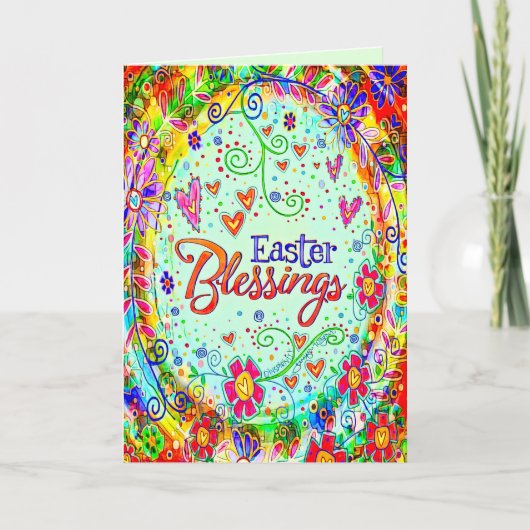 イースター恵みおもしろいお洒落フローラインスピレーション カード (正面)