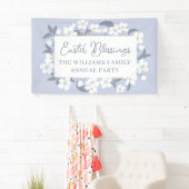 イースター恵みかわいらし紫フローラパーソナライズされた 横断幕 (インサイチュ)