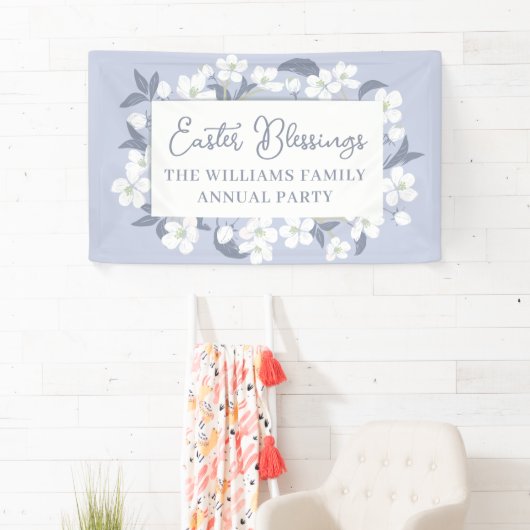 イースター恵みかわいらし紫フローラパーソナライズされた 横断幕 (インサイチュ)
