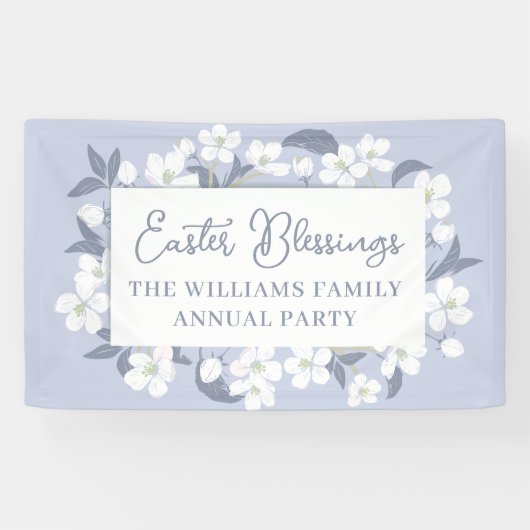イースター恵みかわいらし紫フローラパーソナライズされた 横断幕 (横)