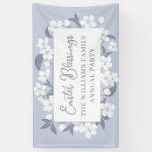 イースター恵みかわいらし紫フローラパーソナライズされた 横断幕 (縦)