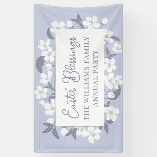 イースター恵みかわいらし紫フローラパーソナライズされた 横断幕 (縦)