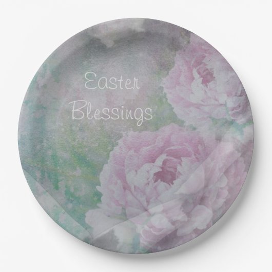 イースター恵みのテーブル設定パステル ペーパープレート (正面)