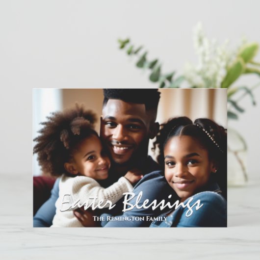 イースター恵みの写真モダン シーズンカード (スタンド正面)