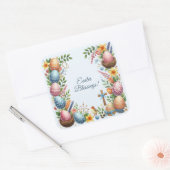 イースター恵みの花のフレーム スクエアシール (封筒)
