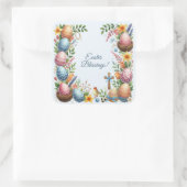 イースター恵みの花のフレーム スクエアシール (バッグ)