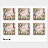 イースター恵みの花のフレーム スクエアシール (シート)