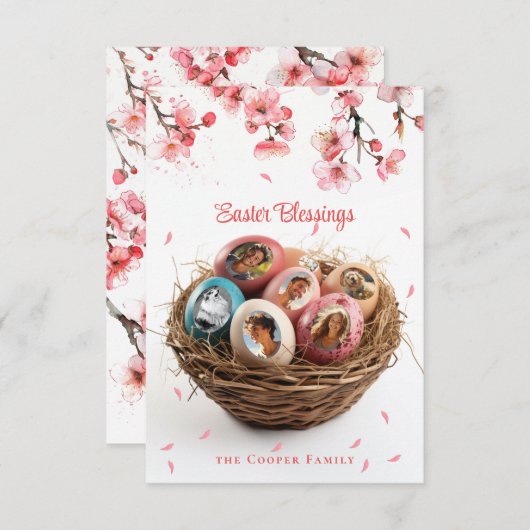 イースター恵みイカットアウト写真ホリデーカード (正面/裏面)