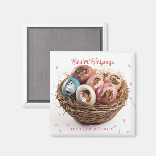 イースター恵みイカットアウト写真ホリデーカード マグネット (正面/裏面)