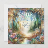 イースター恵みウッドランドウォーターカラーアールヌーボー シーズンカード (正面)