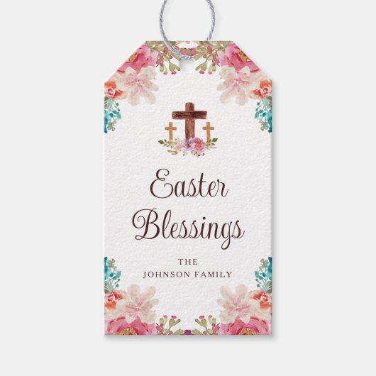 イースター恵みエレガントフローラクロス ギフトタグ (正面)