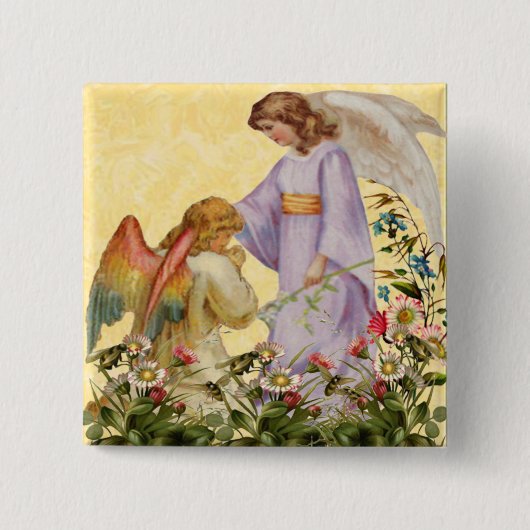 イースター恵みエンジェルボタン 缶バッジ (正面)