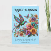 イースター恵みカラフルハミングバードクリスチャン シーズンカード (正面)