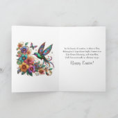 イースター恵みカラフルハミングバードクリスチャン シーズンカード (内部)