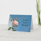 イースター恵みカード(ピンクのバラ付き) シーズンカード (正面)
