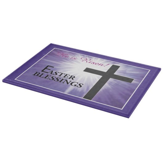 イースター恵みクロススターバスト上の紫、上昇 カッティングボード (角)