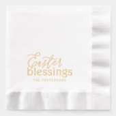 イースター恵みスクリプトタイポグラフィ宗教名 箔ナプキン (正面)