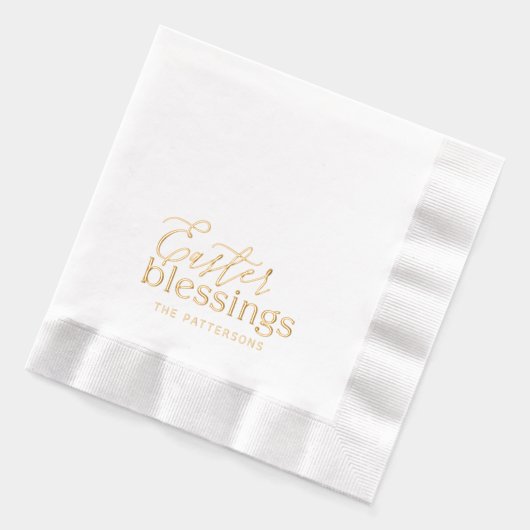 イースター恵みスクリプトタイポグラフィ宗教名 箔ナプキン (左)