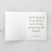 イースター恵みチューリップブーケグリーンフォールディング シーズンカード (内部)