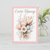 イースター恵みチューリップブーケスキャロップフラットカード シーズンカード (スタンド正面)