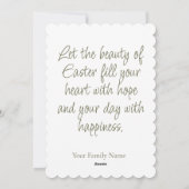 イースター恵みチューリップブーケスキャロップフラットカード シーズンカード (裏面)