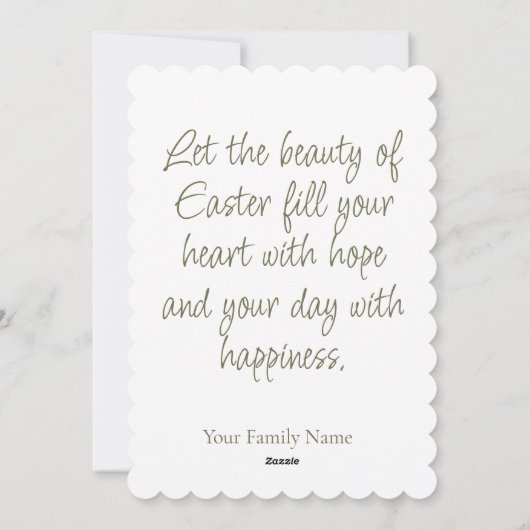 イースター恵みチューリップブーケスキャロップフラットカード シーズンカード (裏面)