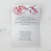 イースター恵みバイブル聖句ピンクさくらんぼの花 シーズンカード (内部)