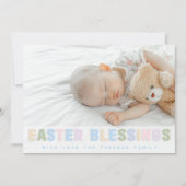 イースター恵みパステルフォトカード – カスタム家族 ノートカード (正面)