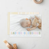 イースター恵みパステルフォトカード – カスタム家族 ノートカード (正面/裏面インサイチュ)