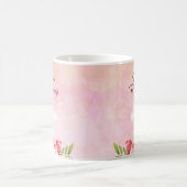 イースター恵みピンクの花と十字架 コーヒーマグカップ (中央)