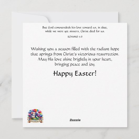 イースター恵みピンクパープルフローラティーカップマウス シーズンカード (裏面)