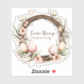 イースター恵みファミリー名リースヴィンテージ シール (シート)