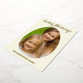 イースター恵みフォトエレガントシンプルクリーム 箔シーズンカード (回転した状態)