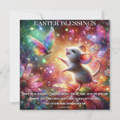 イースター恵みフラワークリスチャンの喜びマウス シーズンカード (正面)