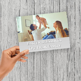 イースター恵みフルブリードファミリーフォトパープル シーズンカード